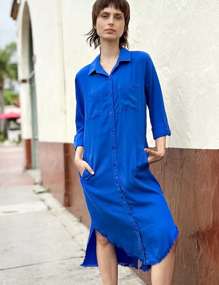 Chill Out Shirt Dress - Blue Perennial