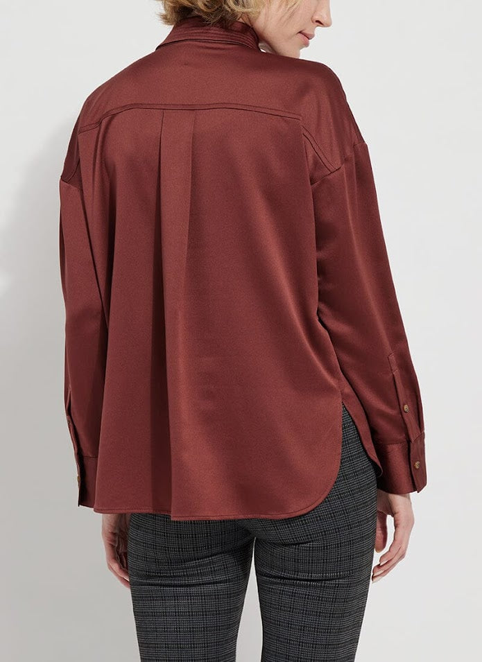 The Kristin Stitched Shirt - Auburn