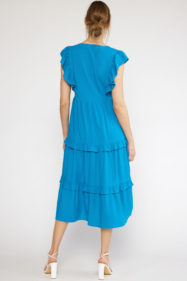 Tiered Maxi Dress - Ocean Blue