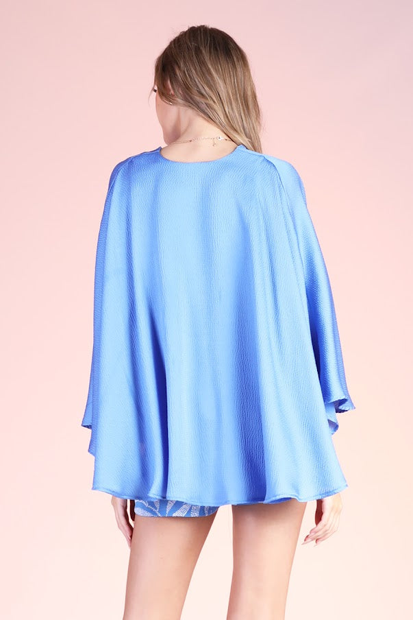 Easy Cape Top - Clean Blue