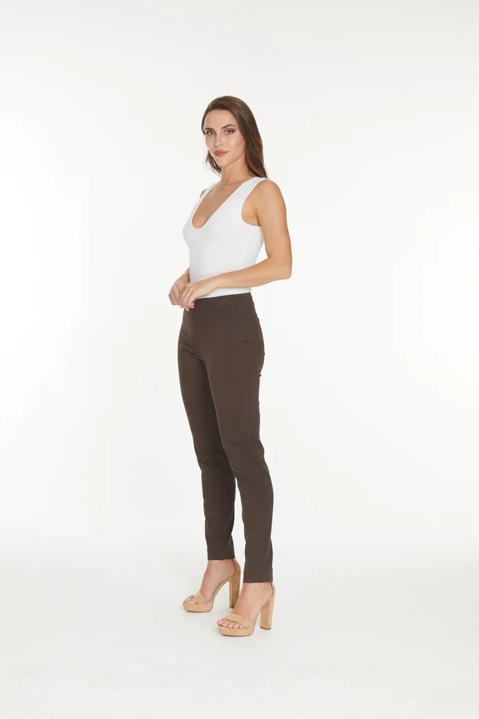 Slim Sation Wide Band Pant - Chocolate