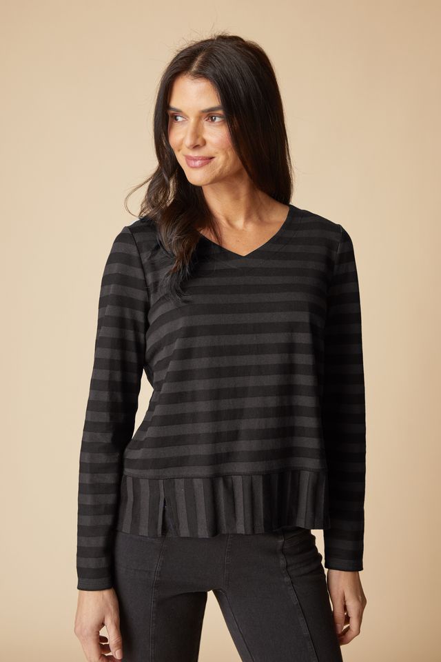 Shadow Stripe Tee - Black