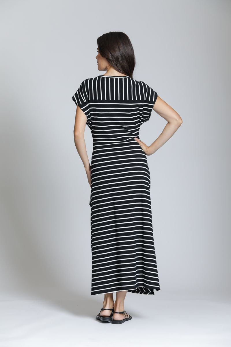Comfy Dress - Black/White Stripe