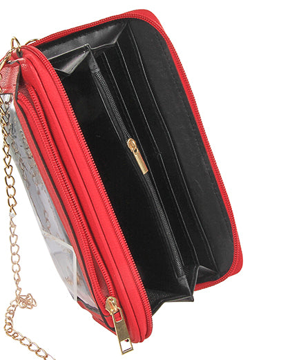 Cellphone Wallet & Crossbody - Coral Red