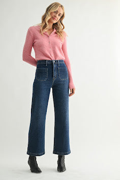 JUSTUSA Wide Leg Jean - Dark Denim