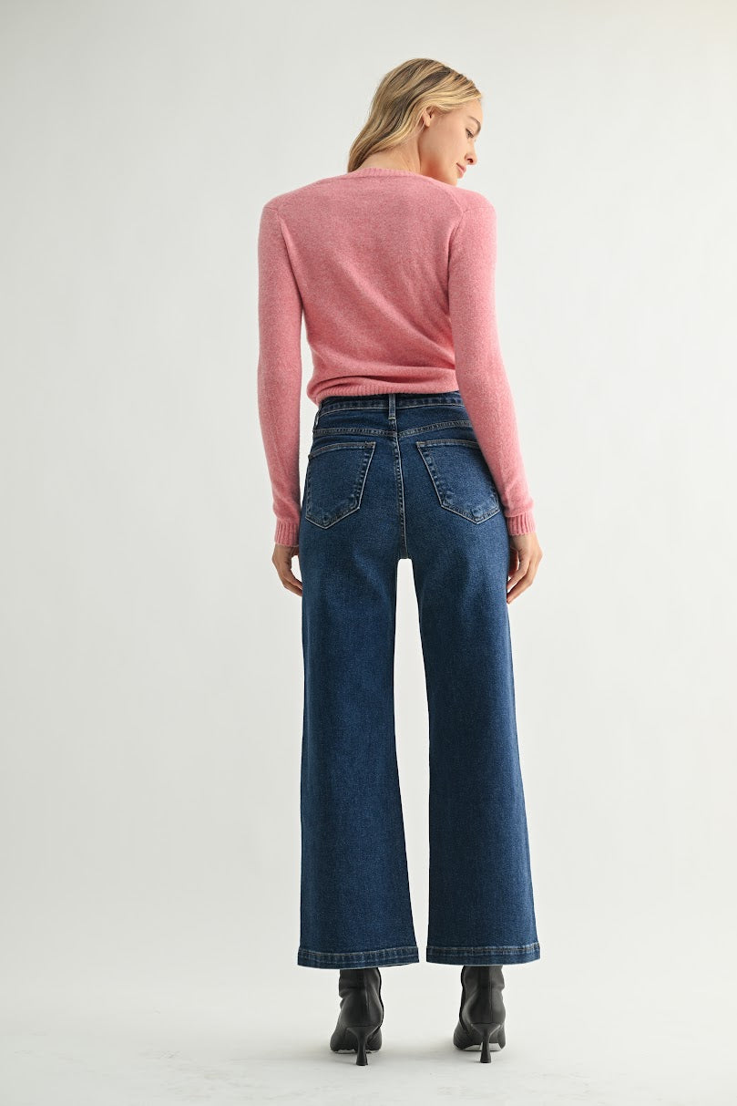 JUSTUSA Wide Leg Jean - Dark Denim