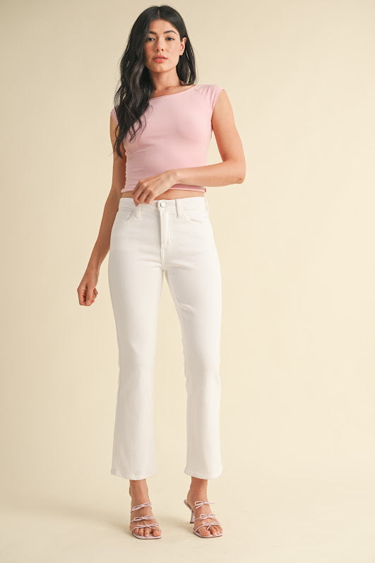 Slim Cropped Bootcut - Optic White