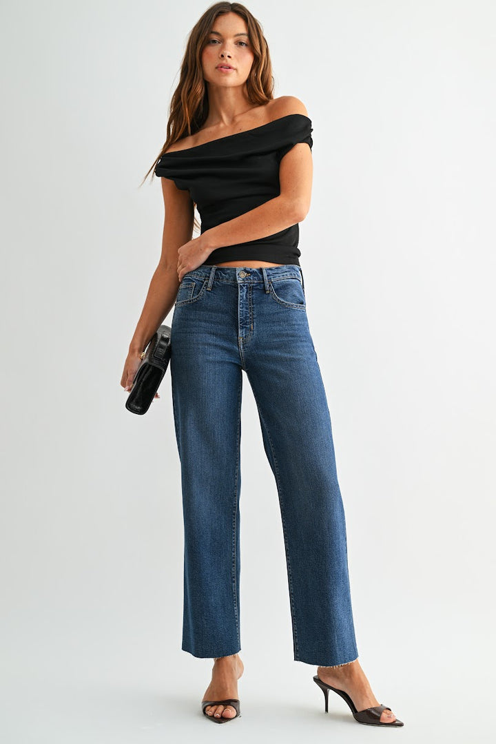 Classic Straight Leg Jeans - Dark Denim