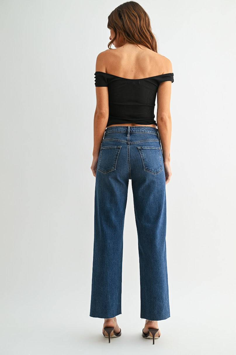 Classic Straight Leg Jeans - Dark Denim