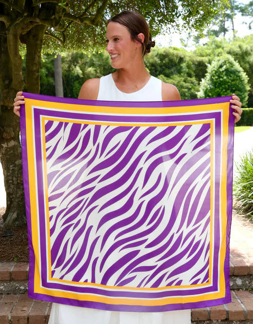 Harper Medium Scarf - Purple Gold