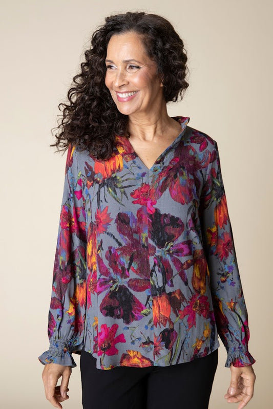 Vintage Floral Tunic - Iron