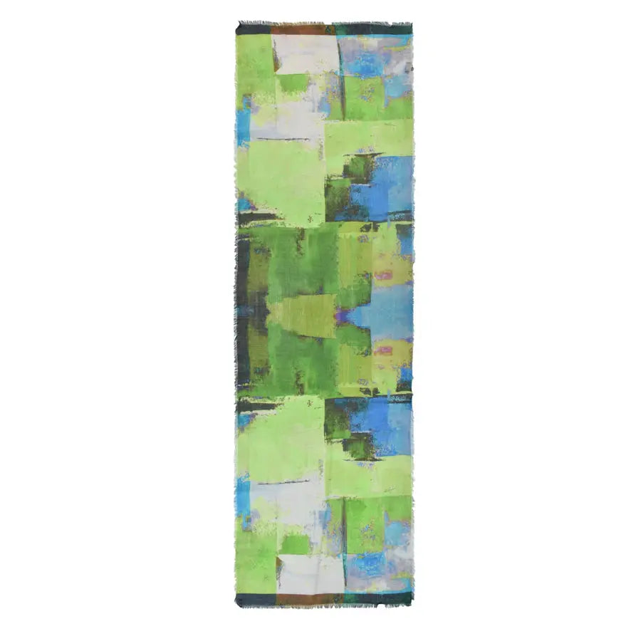 Absrtact Floral Scarf - Lime
