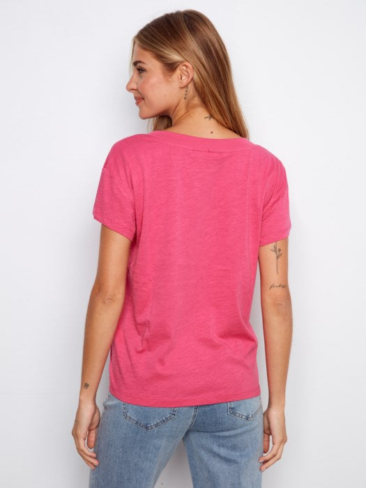 Basic Organic Cotton T Shirt - Fuchsia
