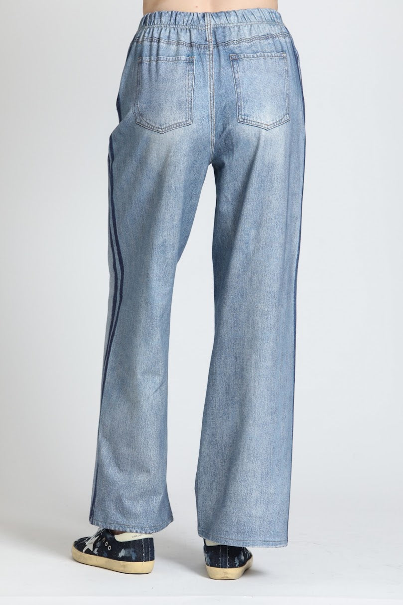 French Terry Pant - Frosted Indigo