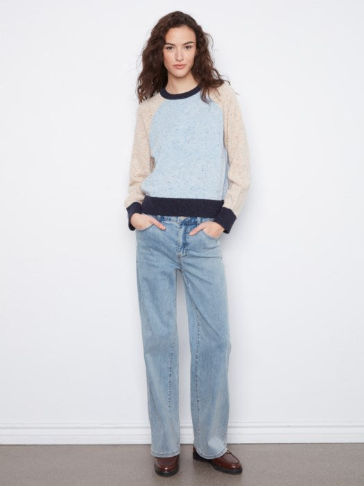 Color Block Sweater - Iris