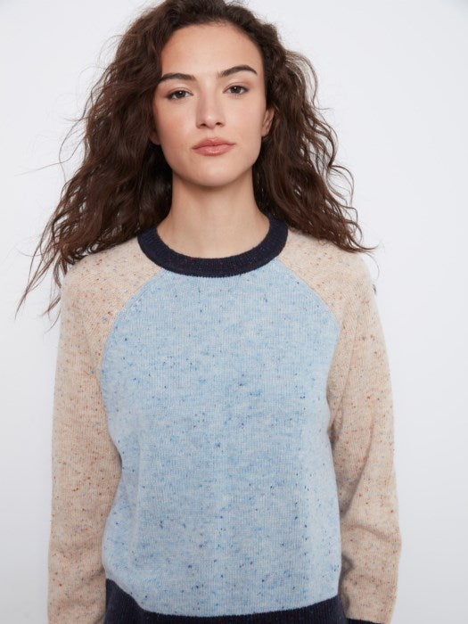 Color Block Sweater - Iris