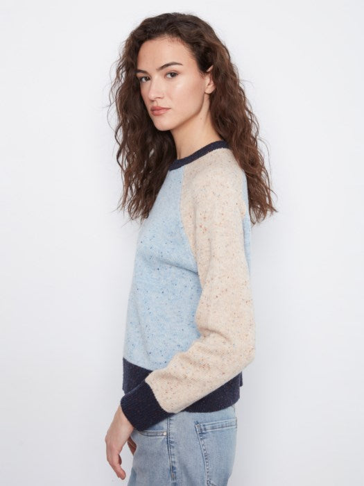 Color Block Sweater - Iris