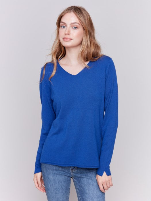 Perfect V Neck Sweater - Sapphire