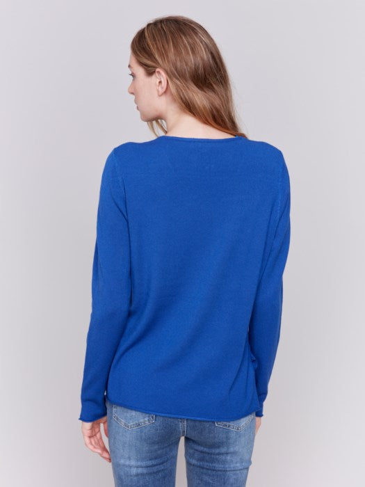 Perfect V Neck Sweater - Sapphire