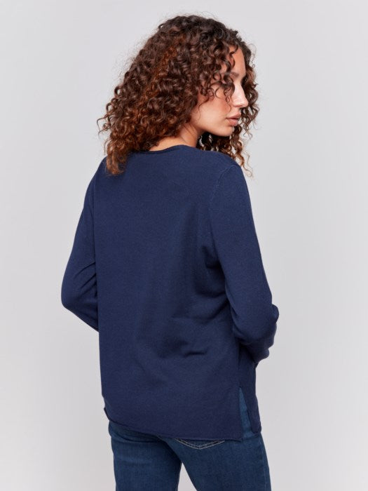 Perfect V Neck Sweater - Navy