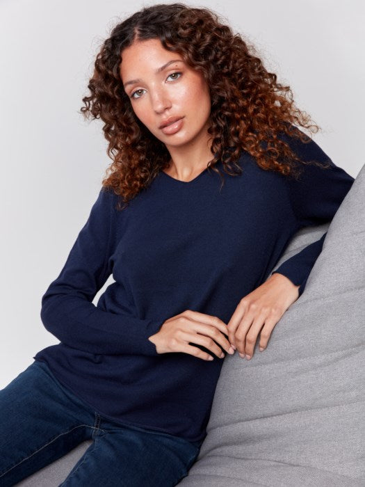 Perfect V Neck Sweater - Navy