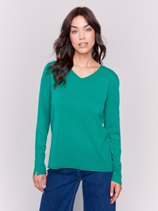 Perfect V Neck Sweater - Forest