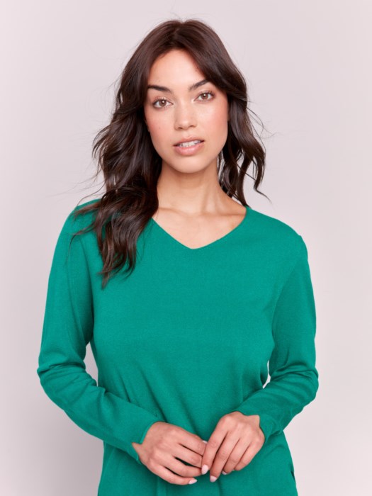 Perfect V Neck Sweater - Forest