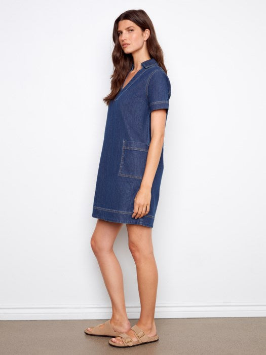 Denise Dress - Medium Blue