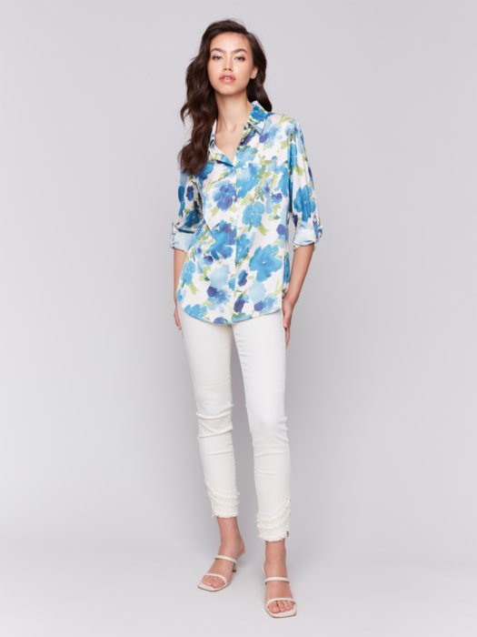 Fabulous Floral Top - Lime