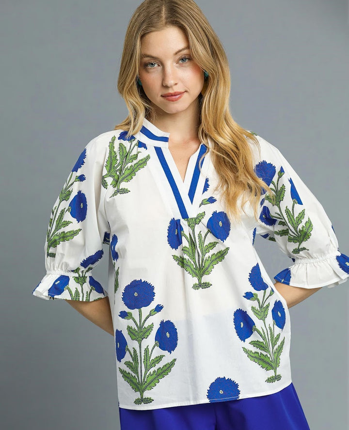 Flower Power Top - Off White Mix