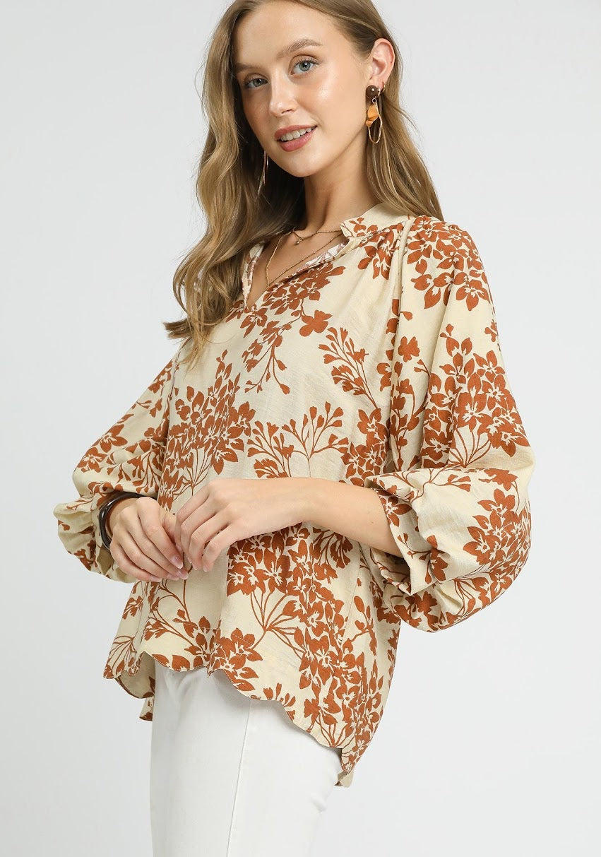 The Selene Blouse - Caramel
