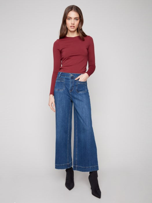 My Favorite Cropped Flare Pants - Indigo