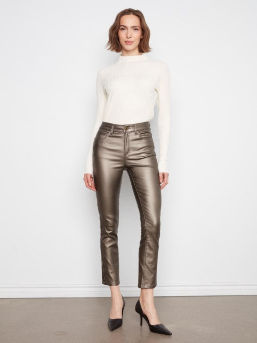 Mila Metallic Pants - Hunter