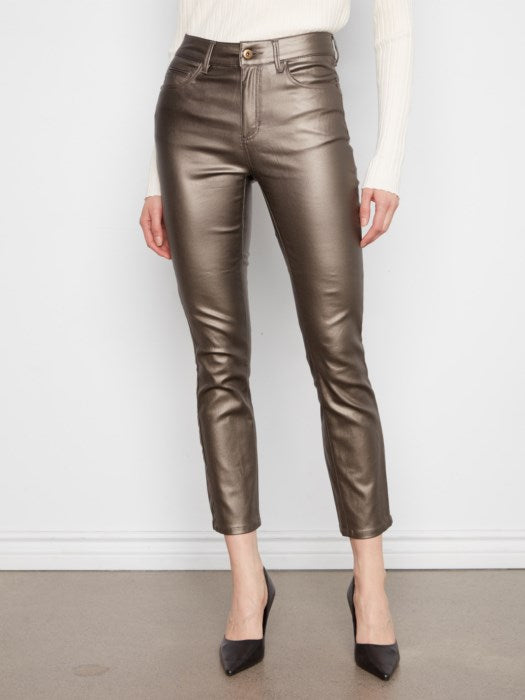 Mila Metallic Pants - Hunter
