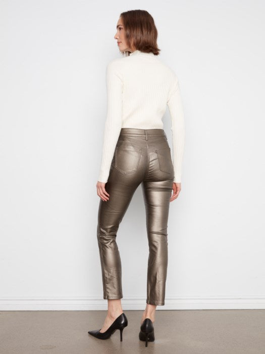 Mila Metallic Pants - Hunter