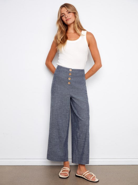 Sasha Wide Leg Pant - Indigo