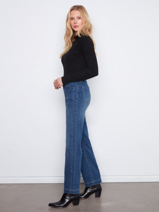 Simple Straight Leg Jeans - Indigo