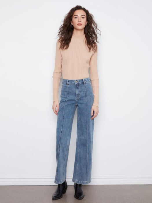 Cleo Wide Leg pant - Medium Blue