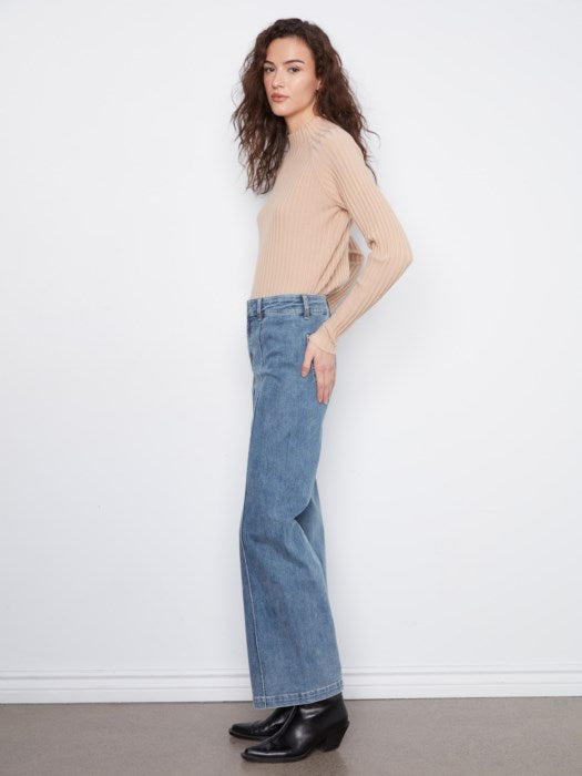 Cleo Wide Leg pant - Medium Blue