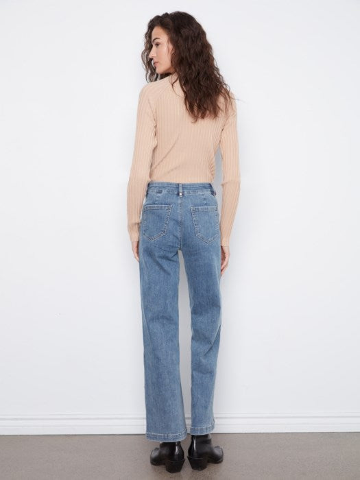 Cleo Wide Leg pant - Medium Blue