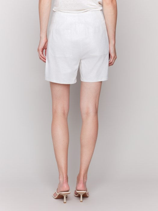 The Lucy Foil Linen Short - Champagne