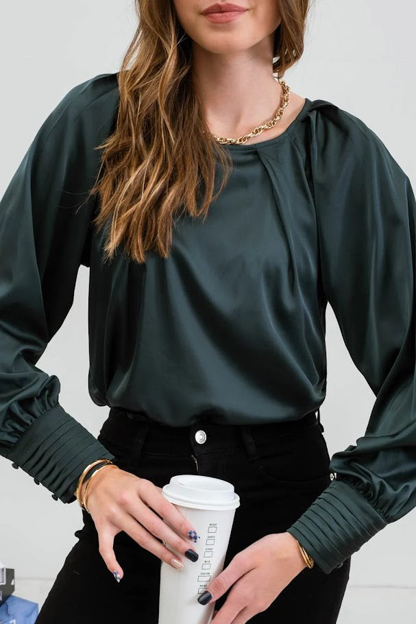 Martha Blouse - Hunter Green