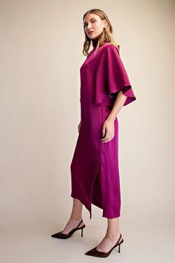 Stunning Satin Dress - Plum