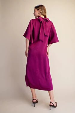 Stunning Satin Dress - Plum