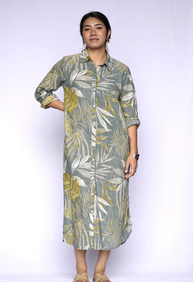 Alessia Geo Dress - Sage
