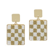 Checkered Square Earring