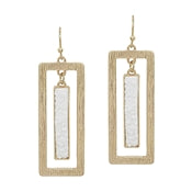Druzy Bar Earring - White