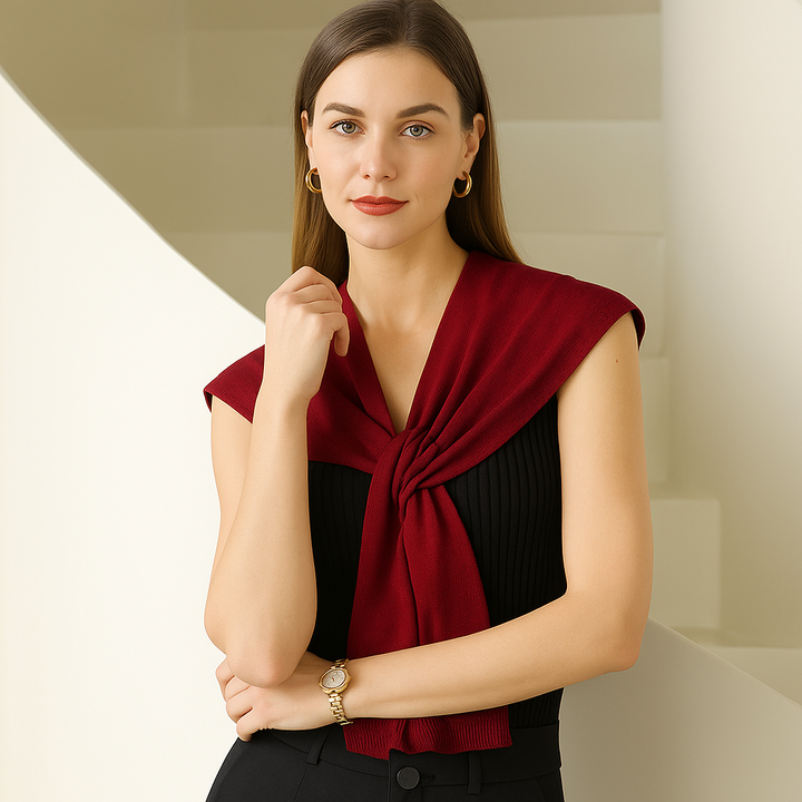 Preppy Mock Sweater - Burgundy