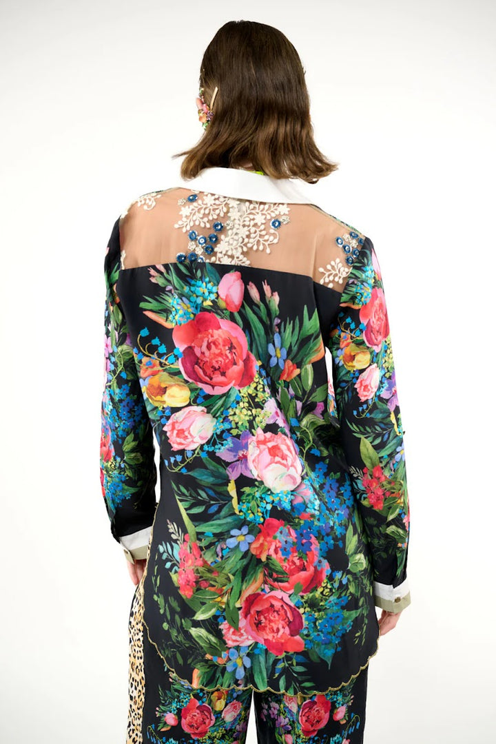 Zinnia Shirt - Black Floral