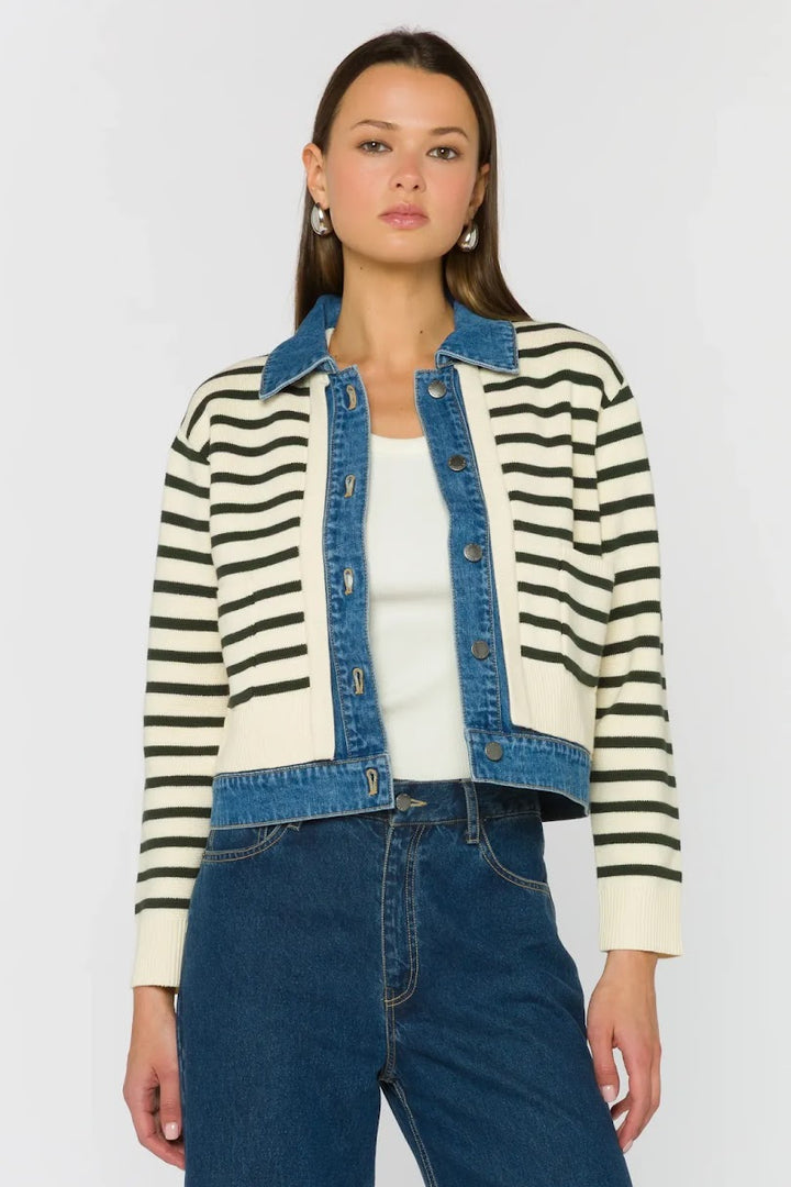 Jas Francis Cardigan - Ivory Green